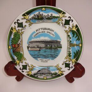 Vintage Pittsburgh Someplace Special Plate Three Rivers Stadium 7-3/8" Japan
